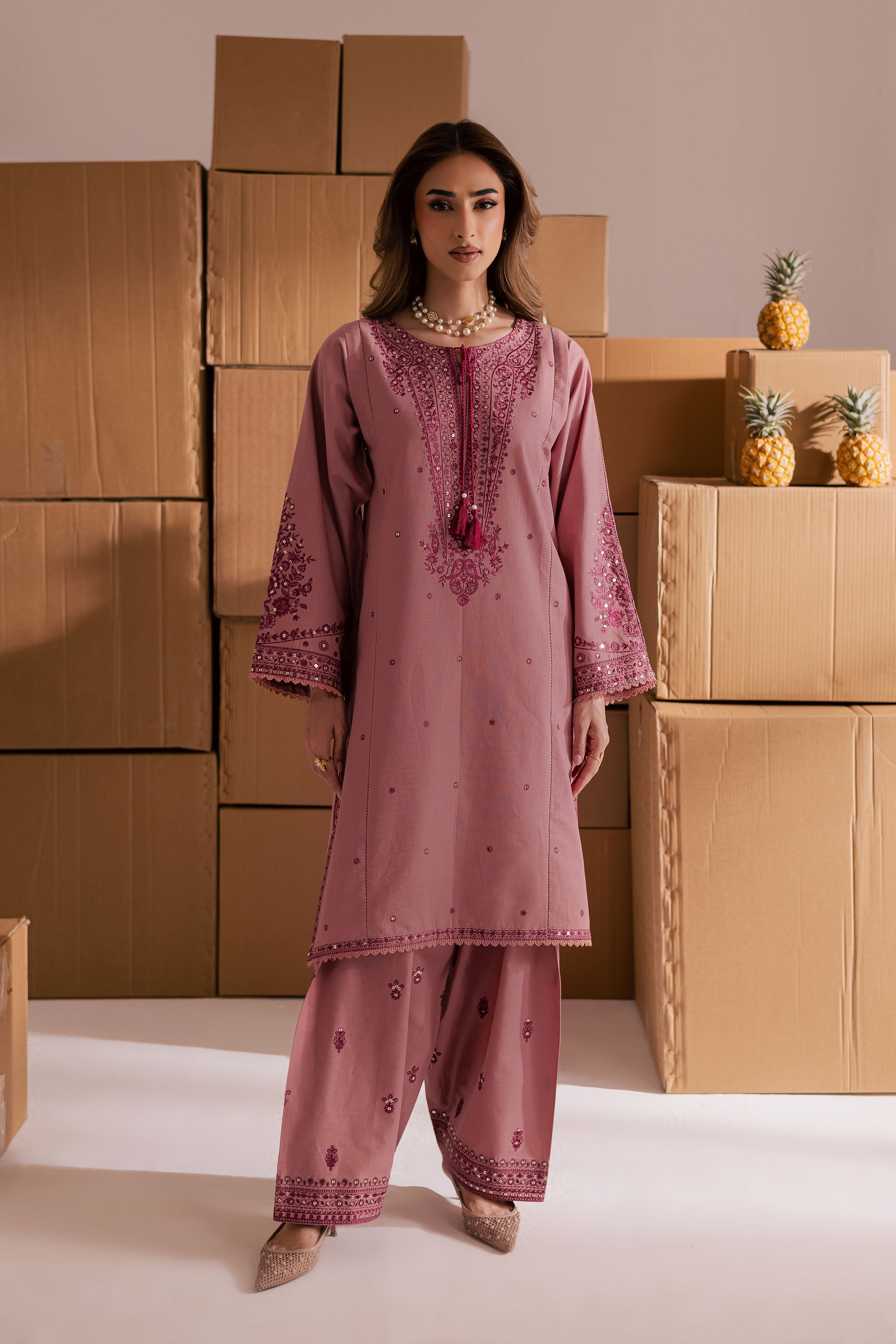 Roop 2Pc- Embroidered Dress