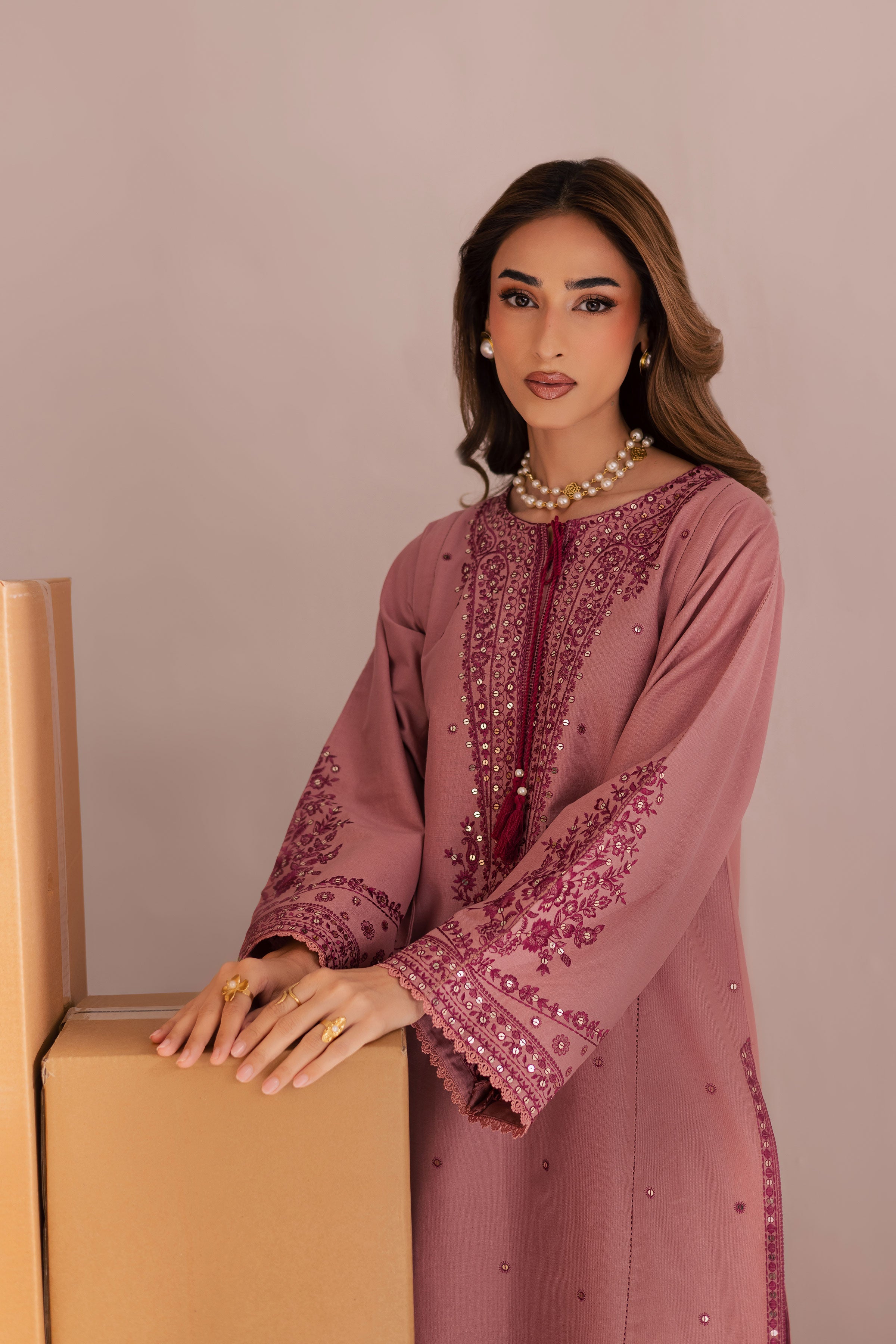 Roop 2Pc- Embroidered Dress