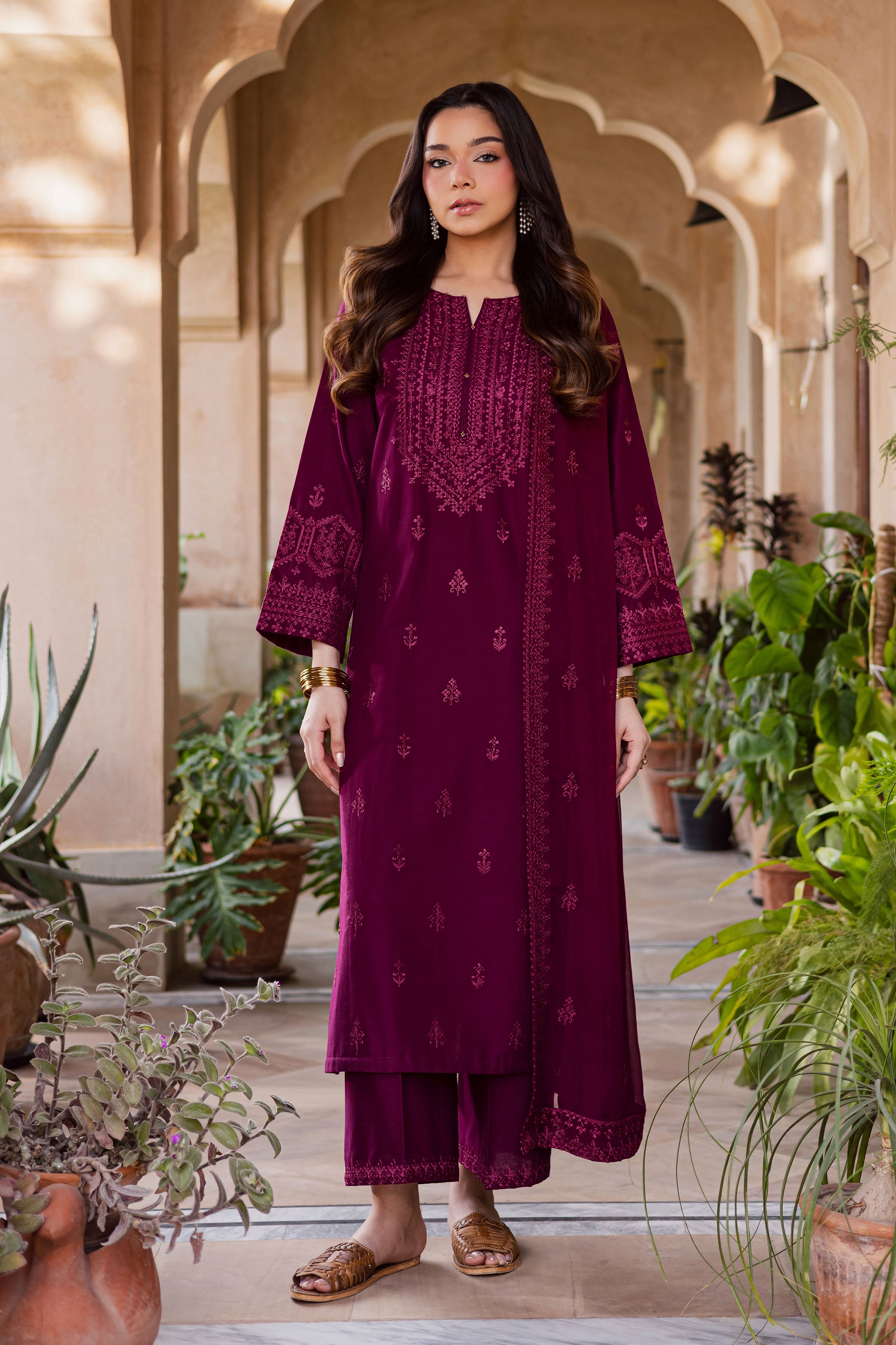 Hezlin 3Pc- Embroidered Dress