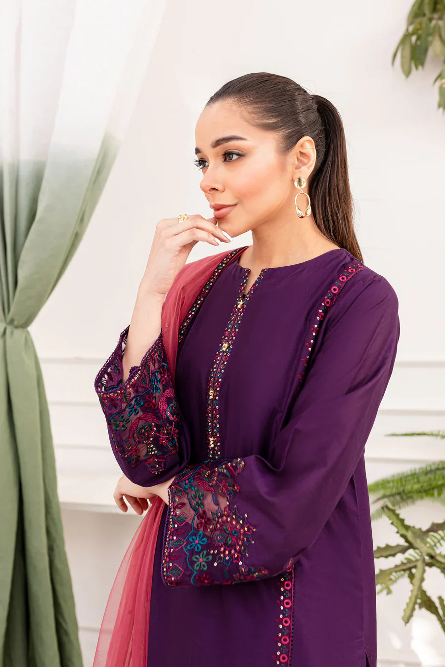 Best Selling - Corset 3Pc Embroidered Suit