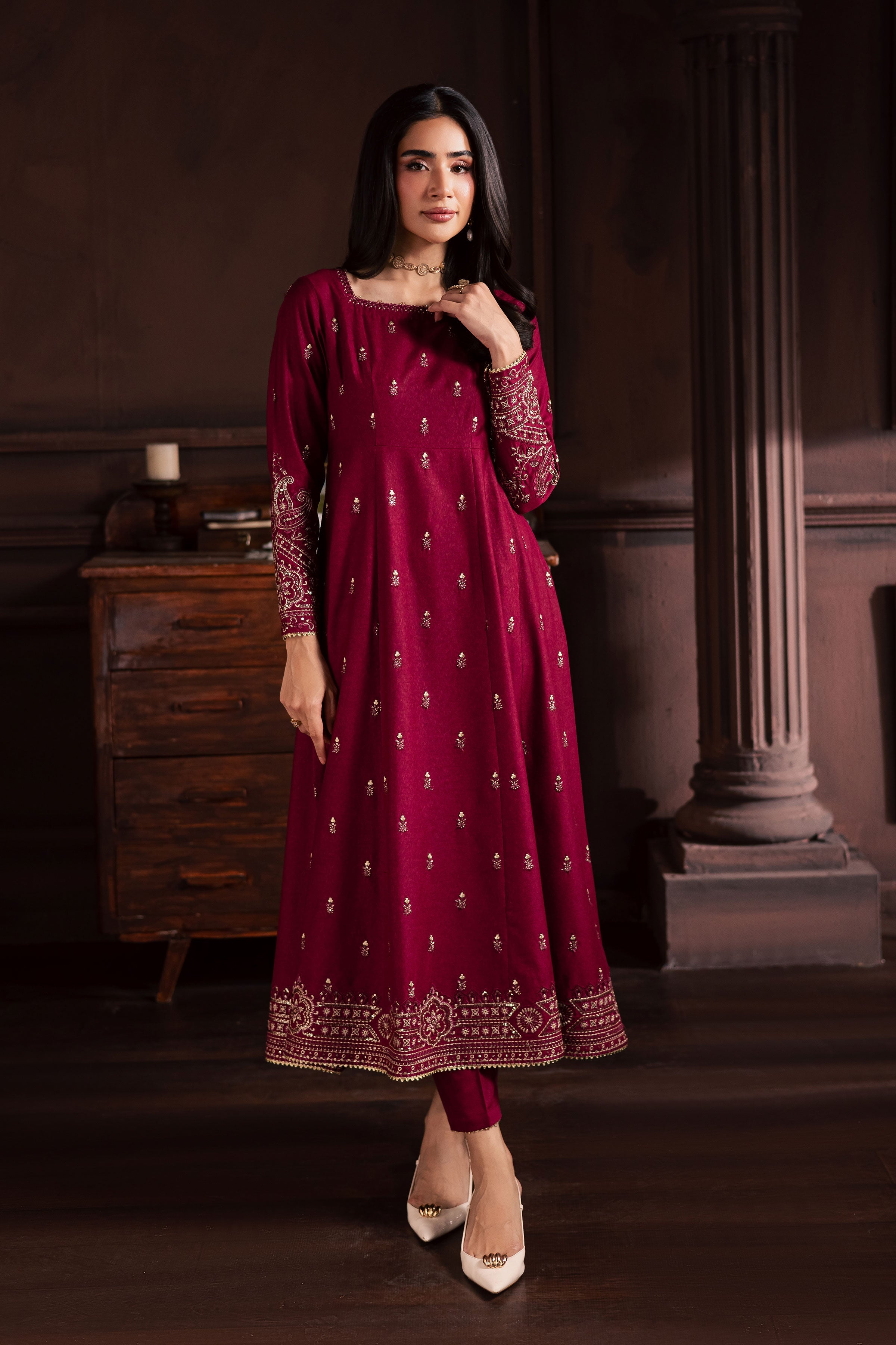 Baneen 2Pc- Embroidered Dress