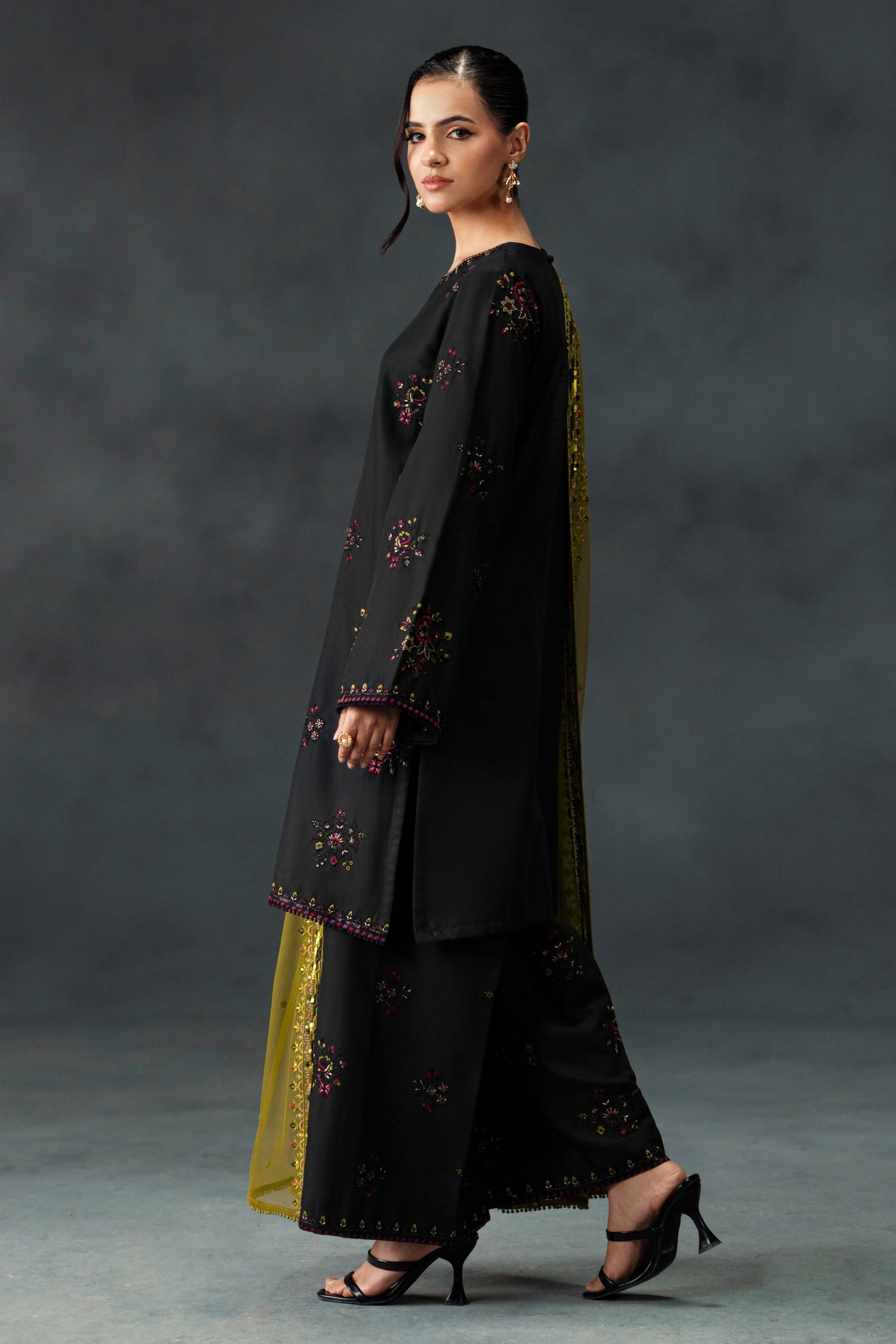 Madiha 3Pc- Embroidered Dress