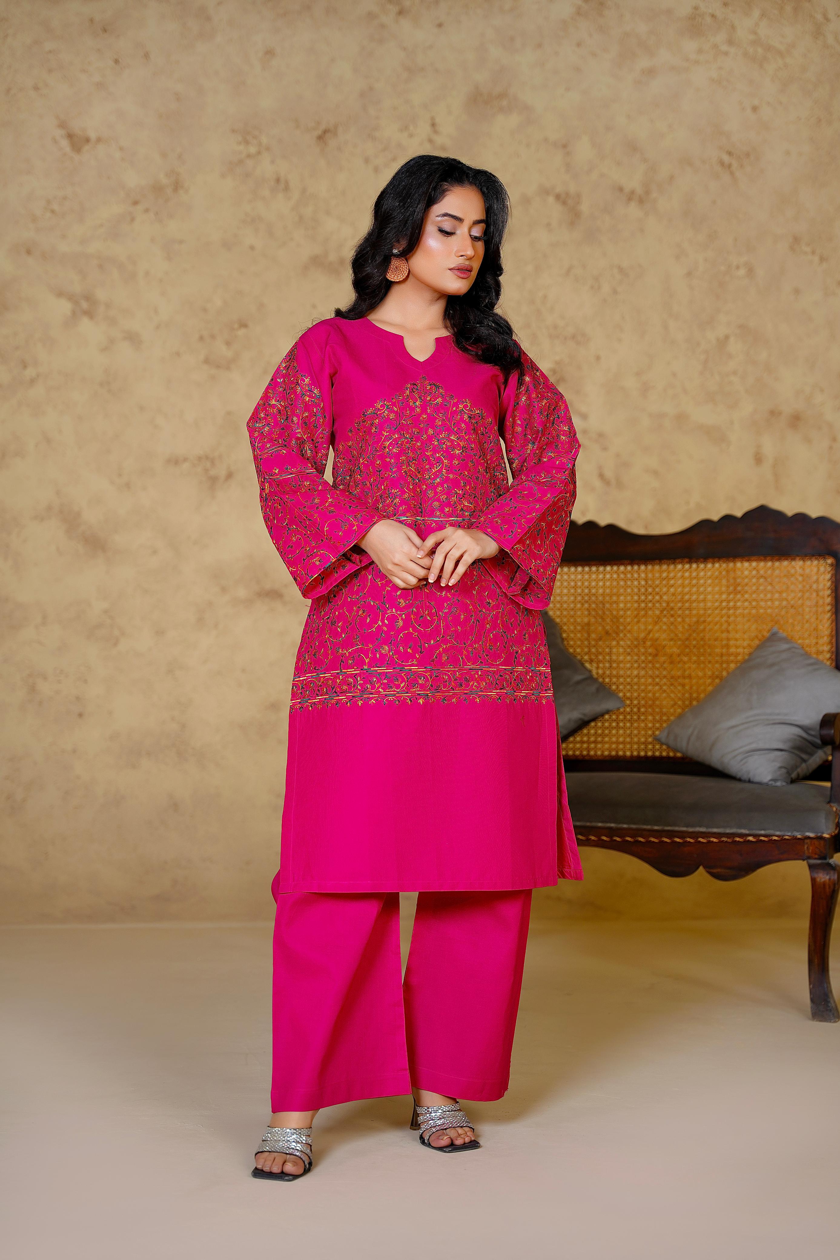 ZEVA 2PC EMBROIDERED DRESS