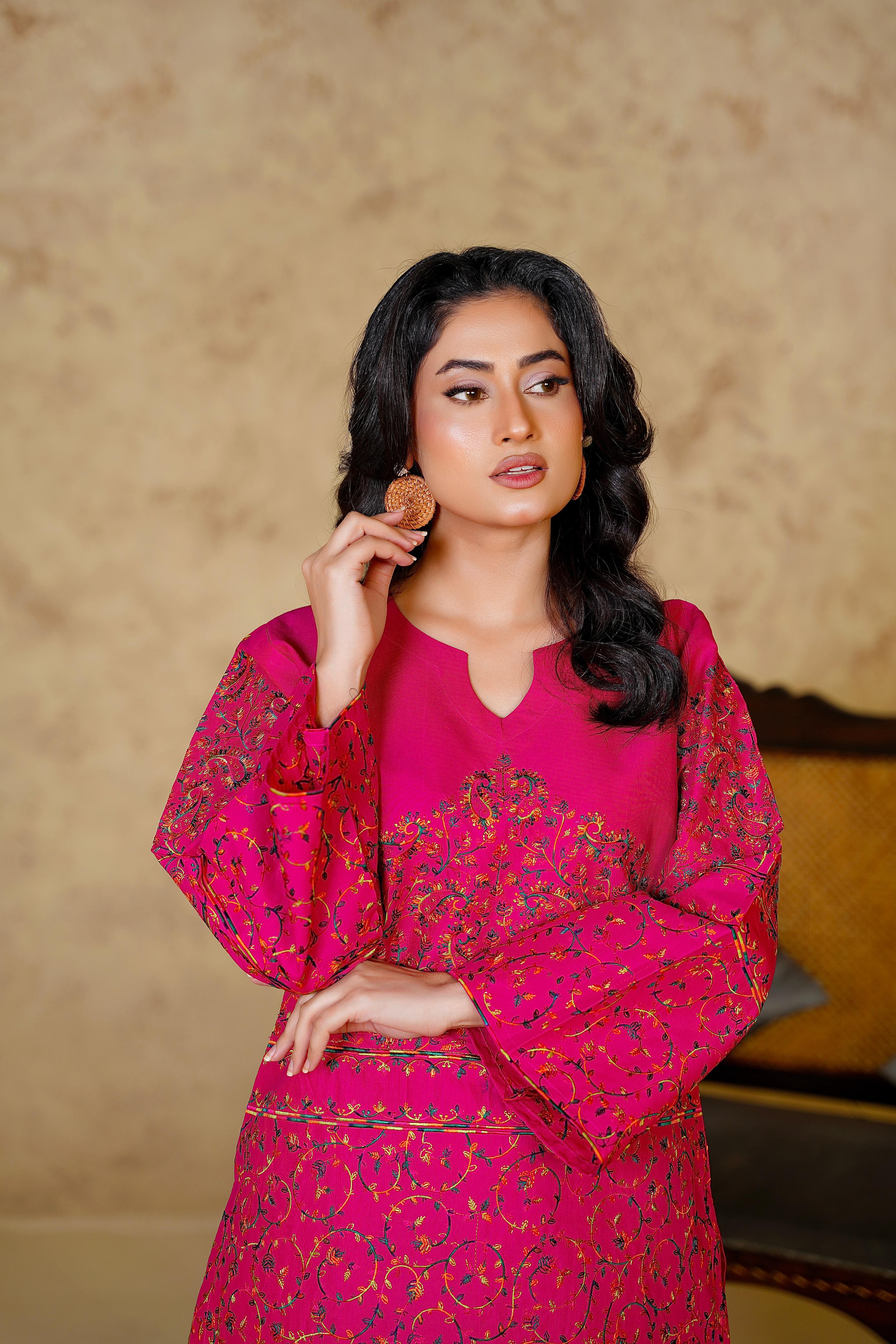 ZEVA 2PC EMBROIDERED DRESS