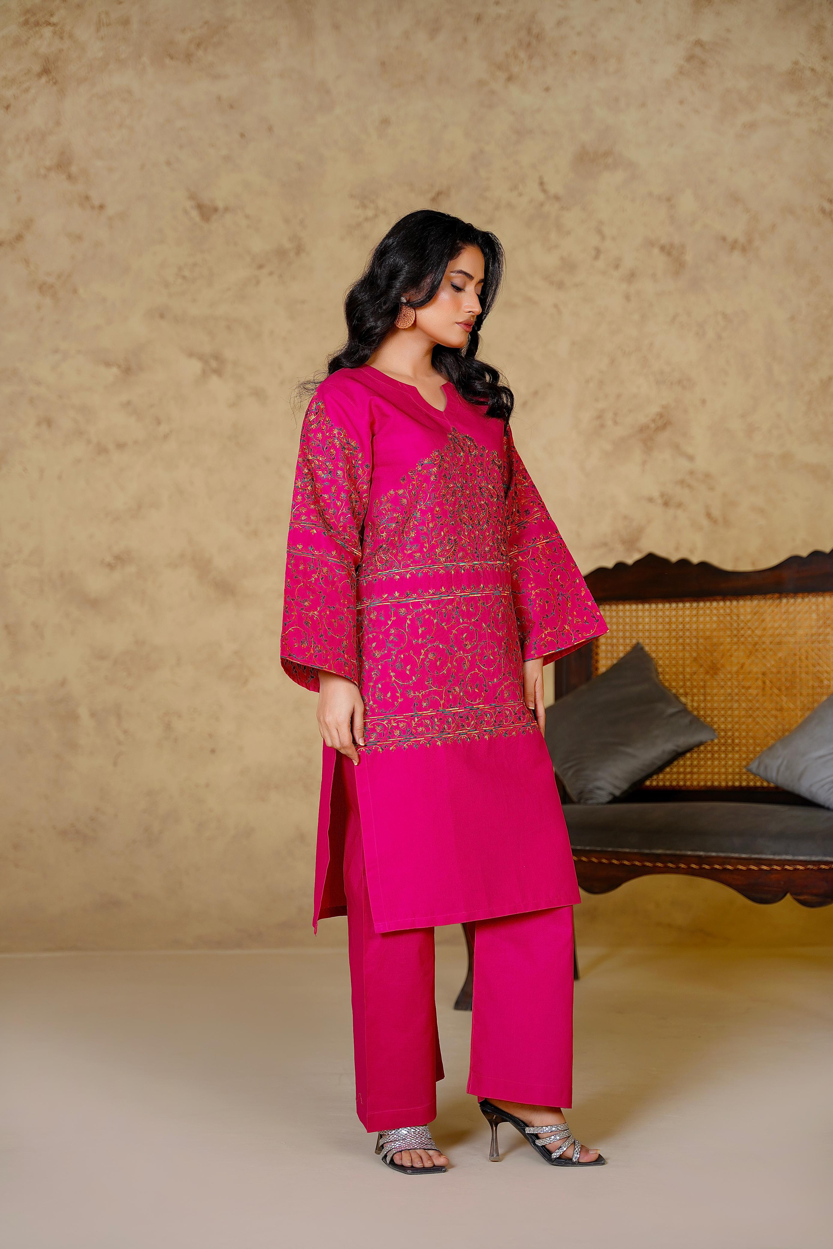 ZEVA 2PC EMBROIDERED DRESS