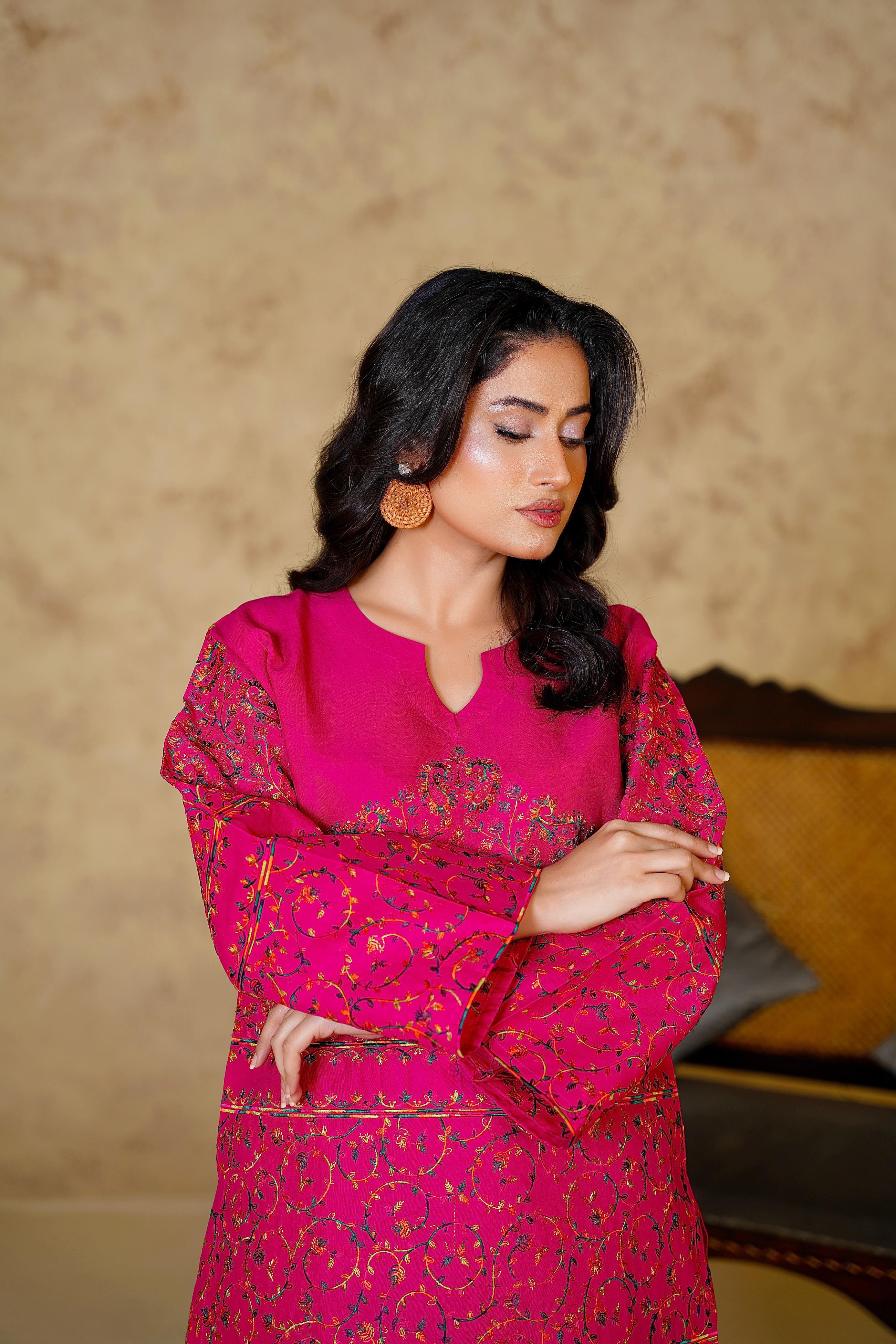 ZEVA 2PC EMBROIDERED DRESS