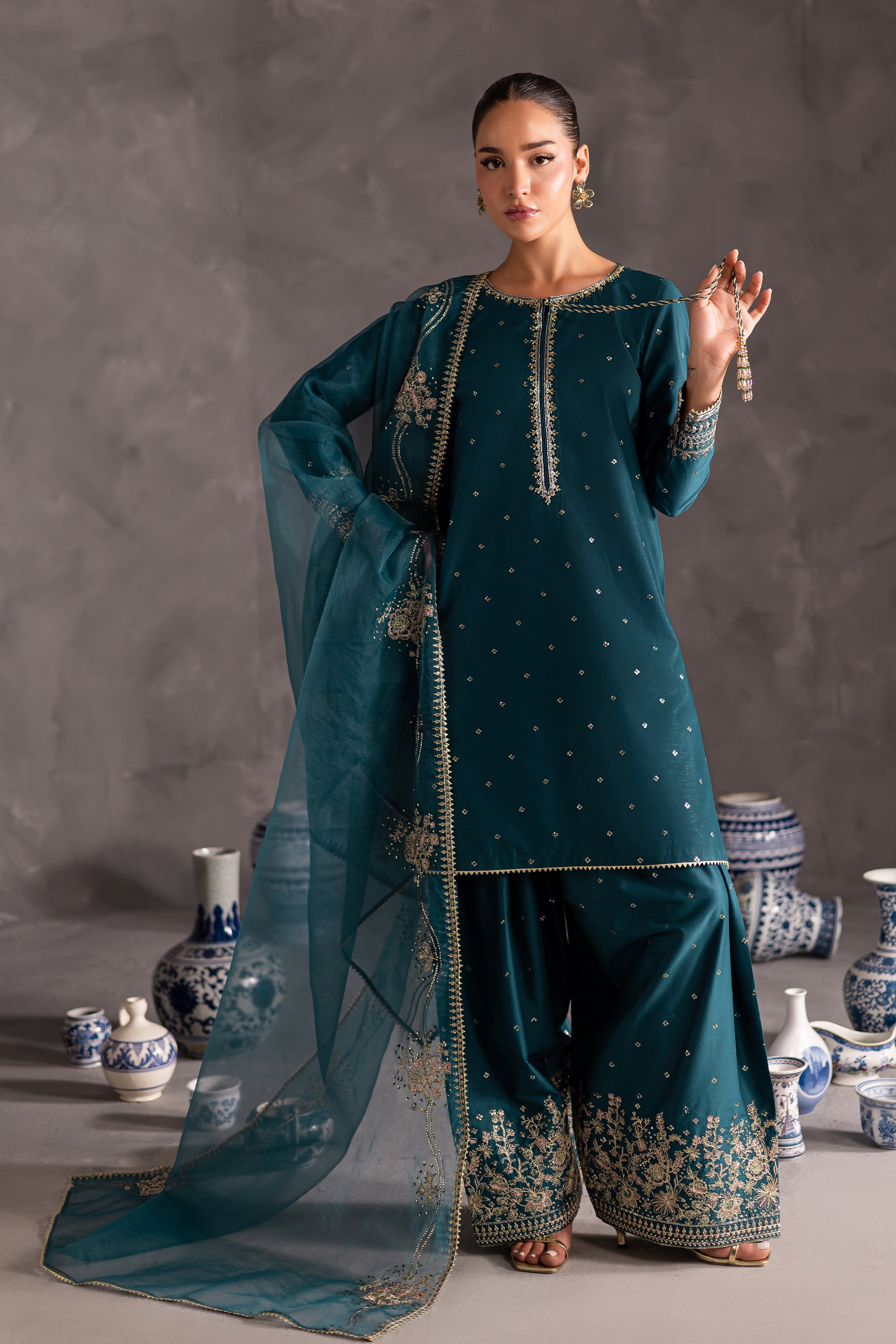 MAAND 3PC- EMBROIDERED DRESS