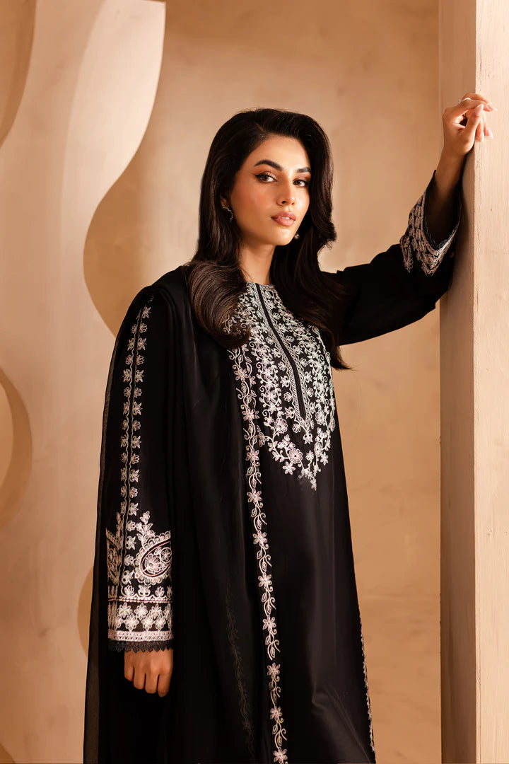 WINTER -Black Pearl 3Pc - Embroidered Dress