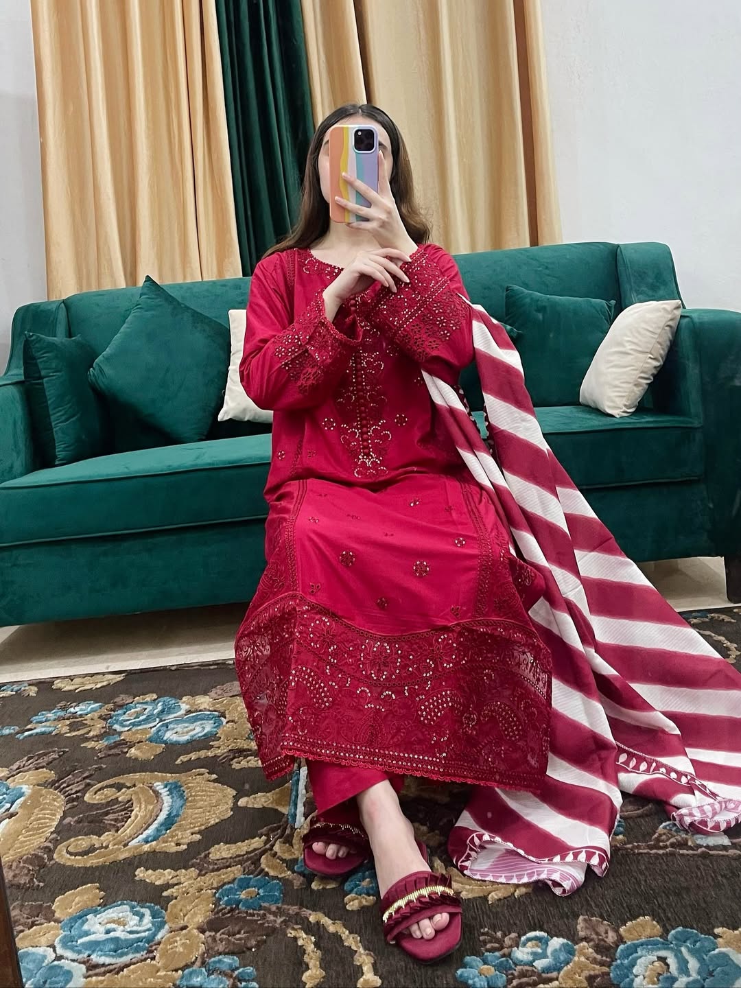 SOLE 3Pc- EMBROIDERED DRESS