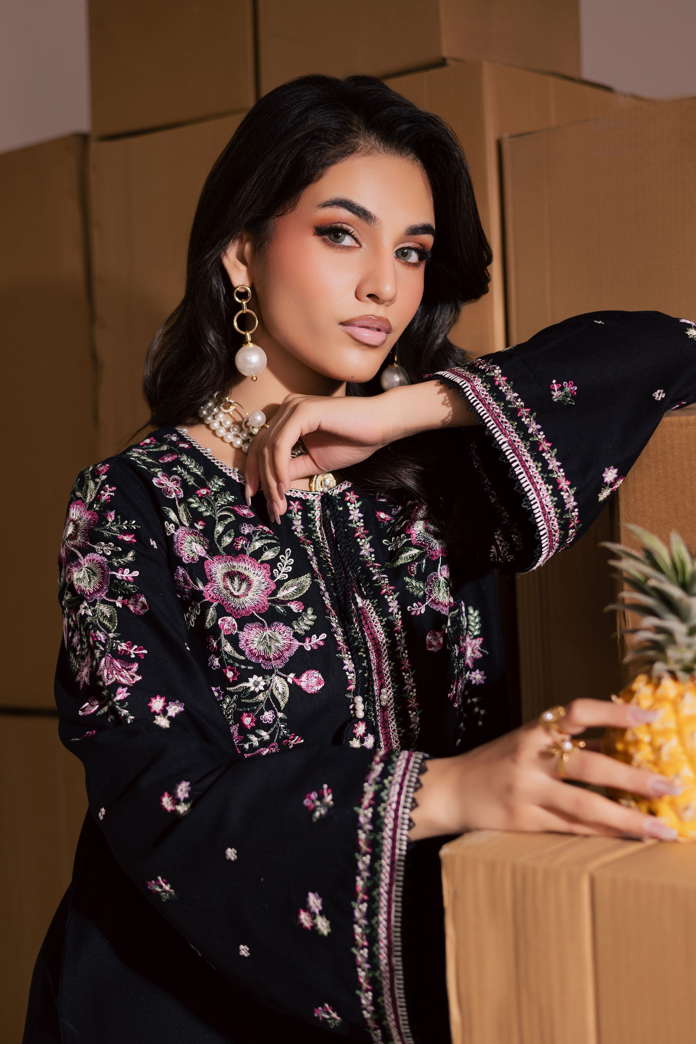 Deejo 2Pc-Embroidered Dress