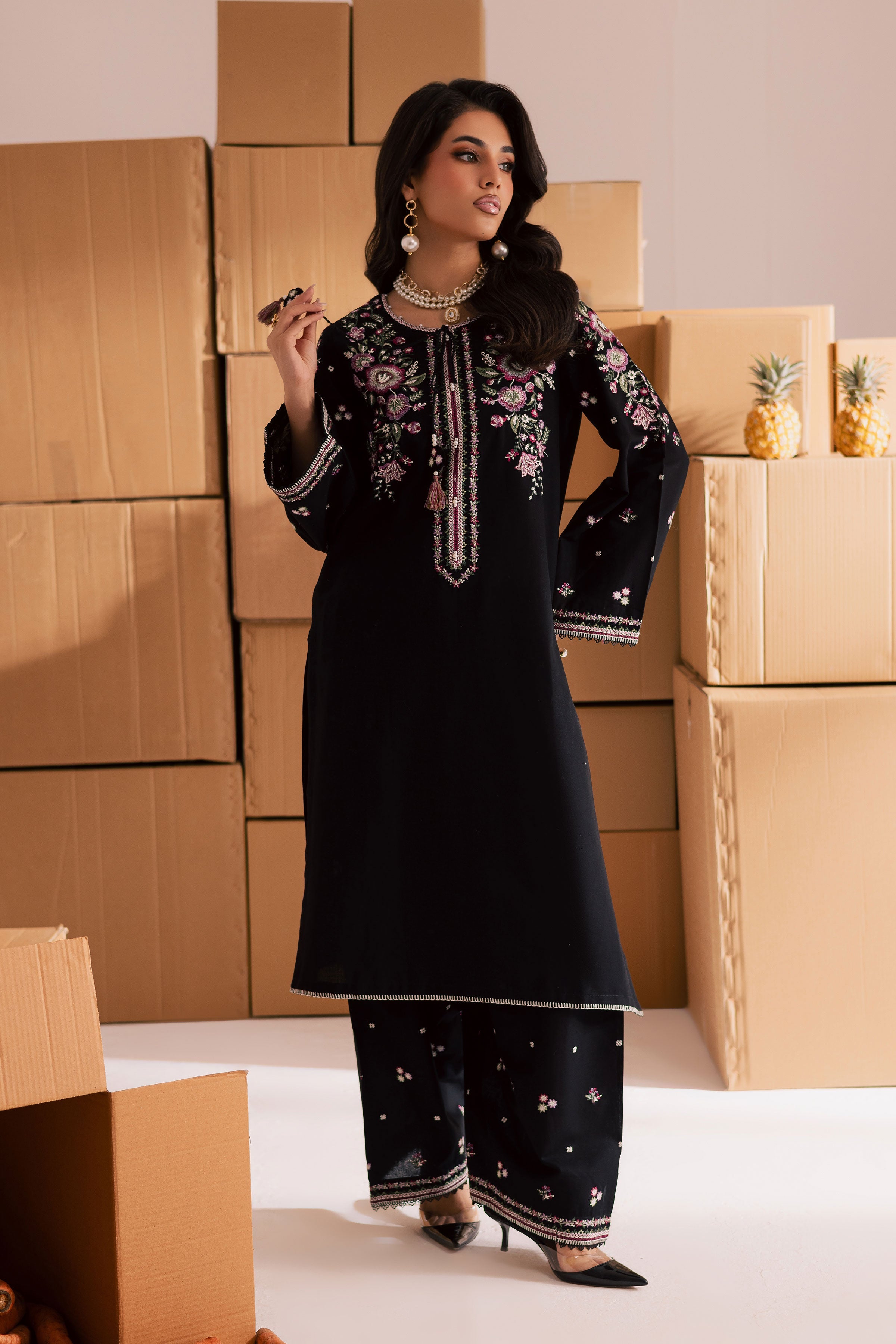 Deejo 2Pc-Embroidered Dress