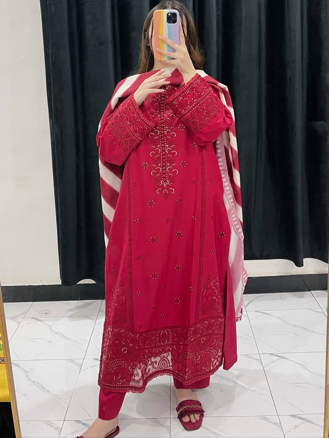 SOLE 3Pc- EMBROIDERED DRESS