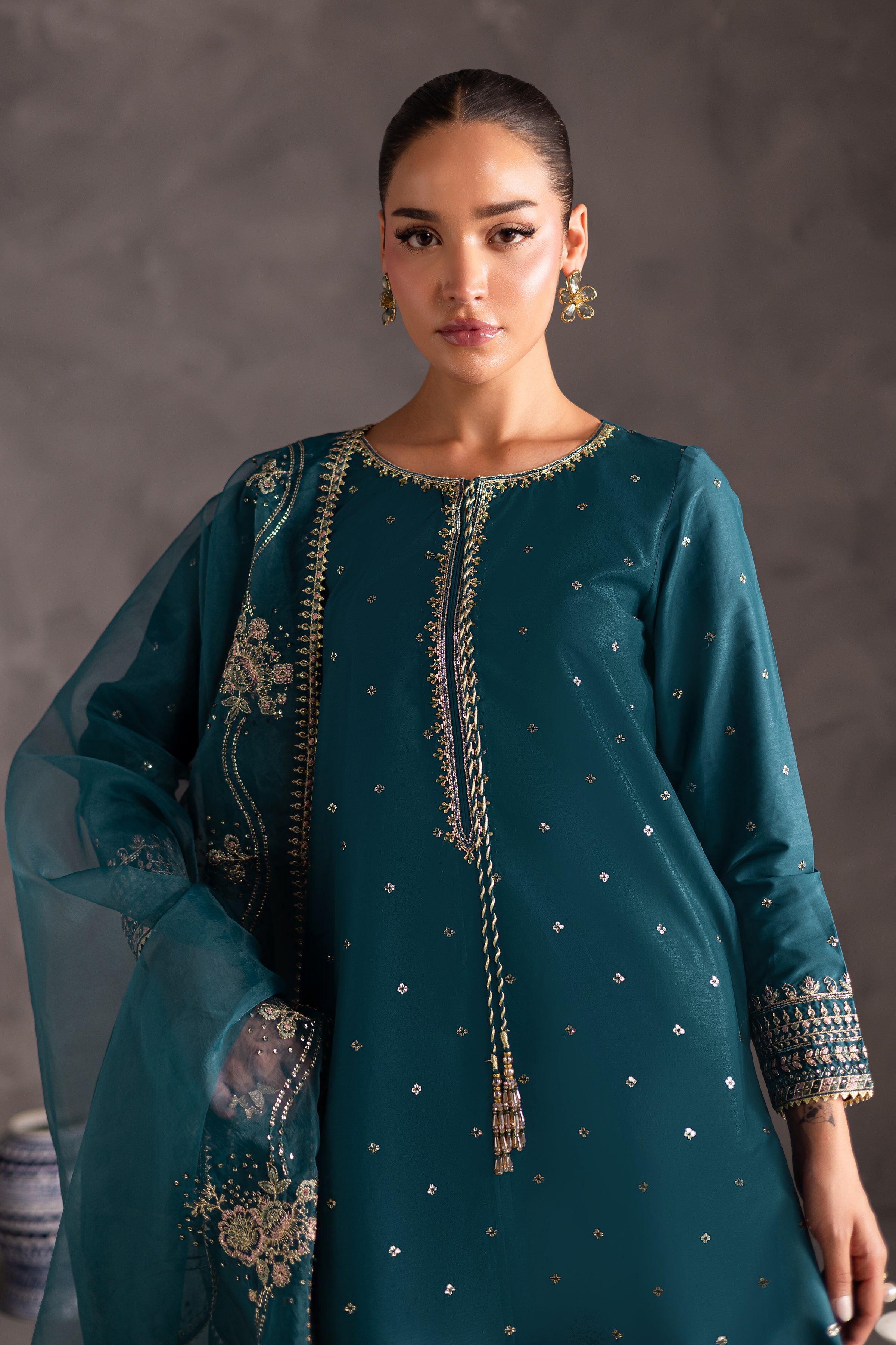 MAAND 3PC- EMBROIDERED DRESS