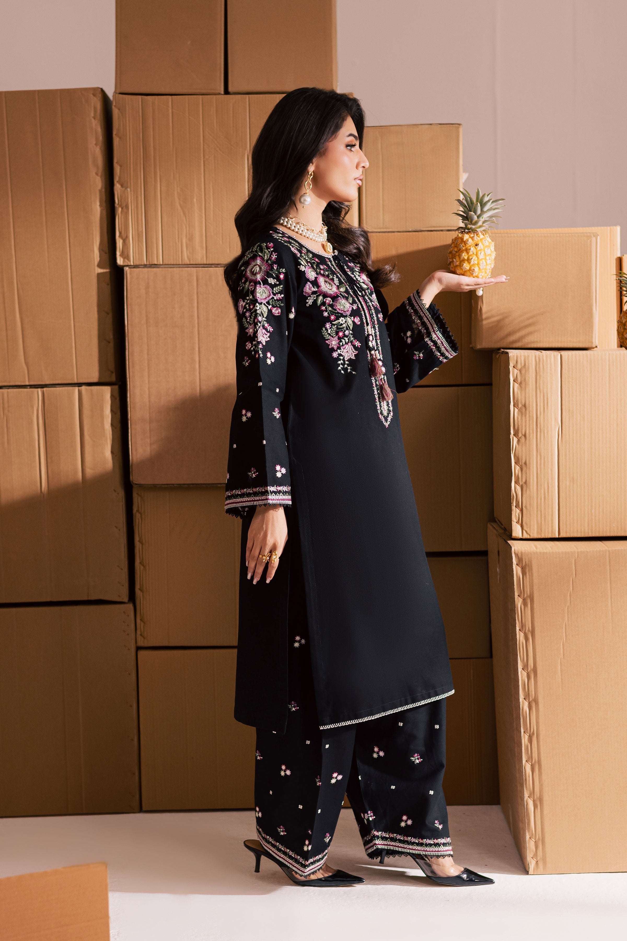 Deejo 2Pc-Embroidered Dress