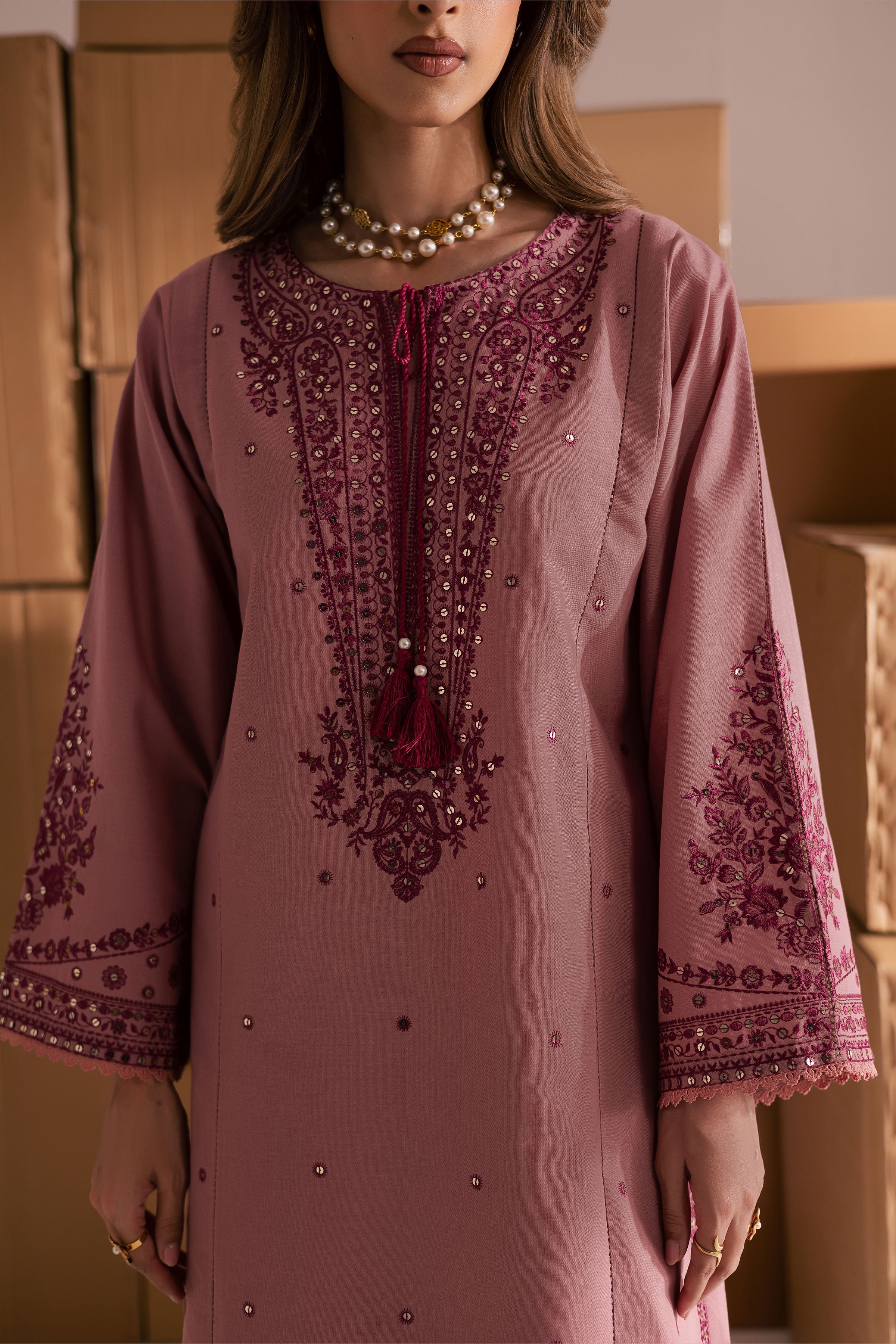 Roop 2Pc- Embroidered Dress