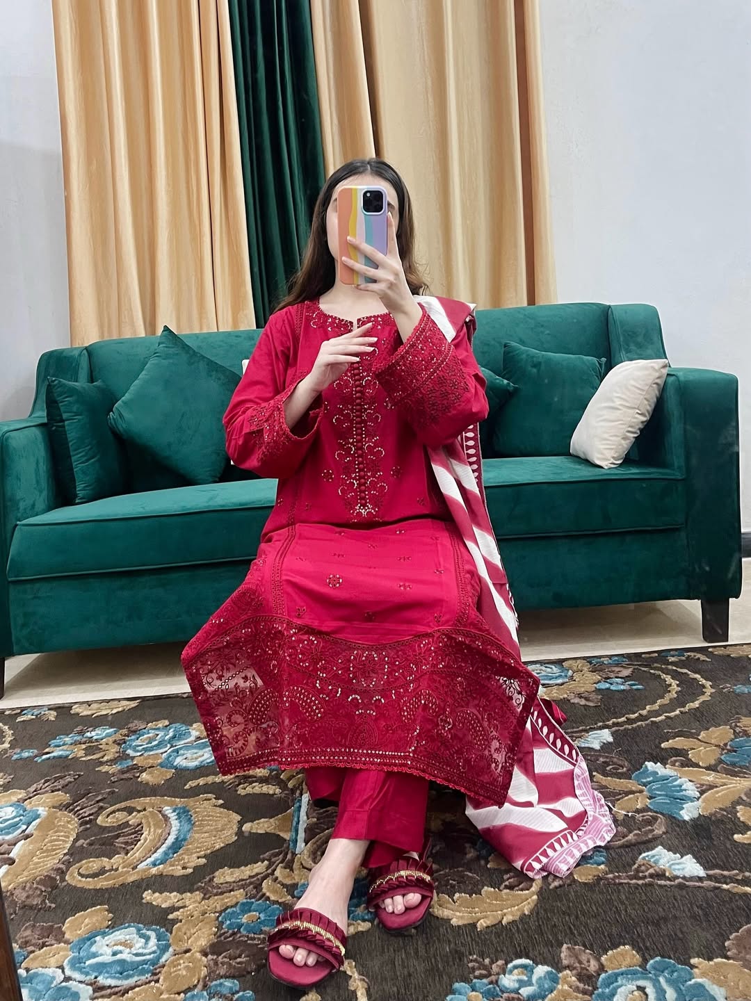 SOLE 3Pc- EMBROIDERED DRESS