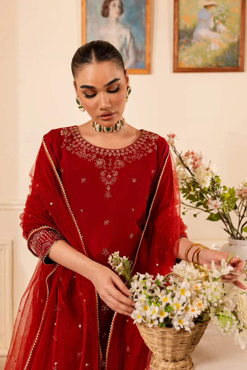 WINTER - Gold Ruby 3Pc - Embroidered Dress