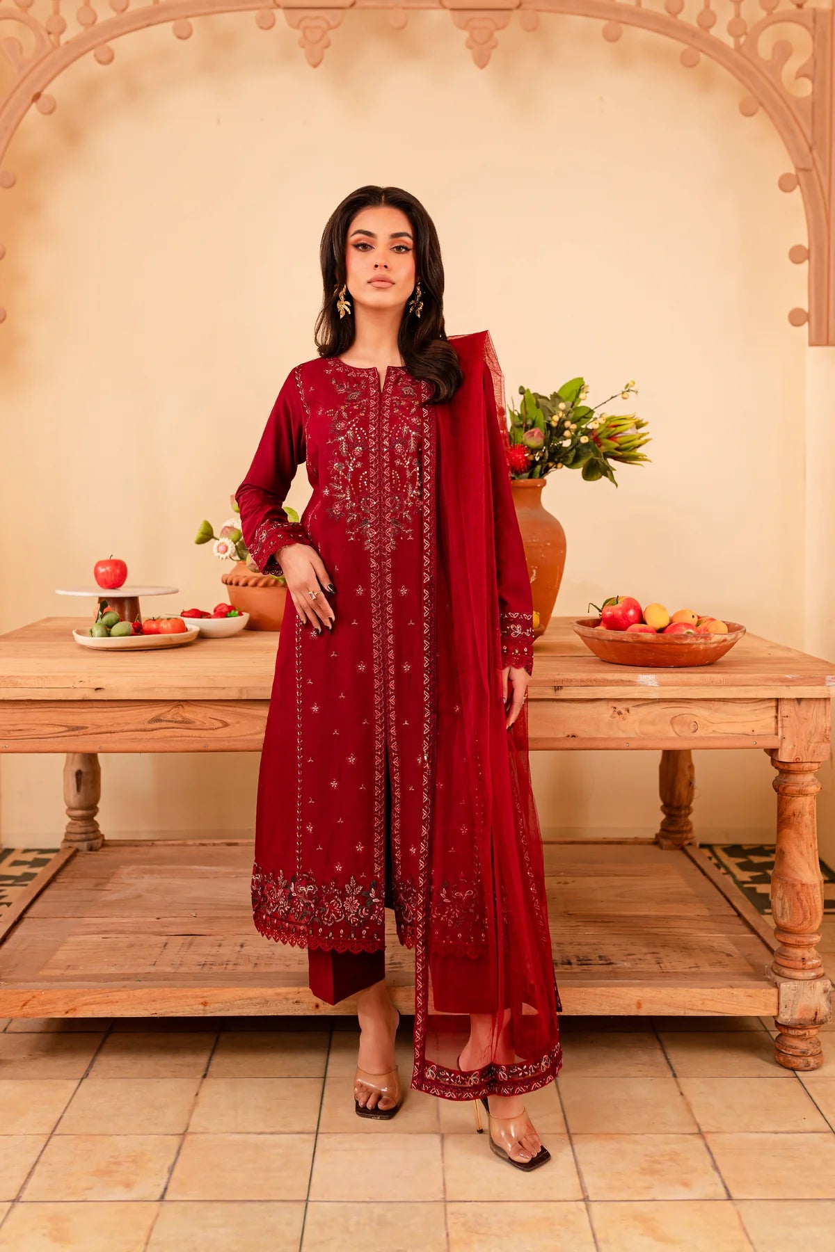 Best Selling - Gracie 3Pc Embroidered Dress