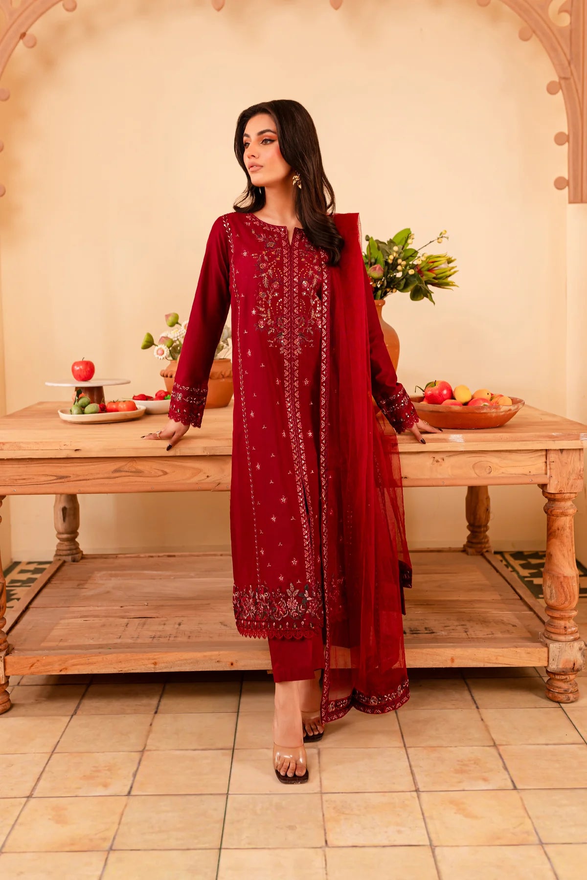 Best Selling - Gracie 3Pc Embroidered Dress