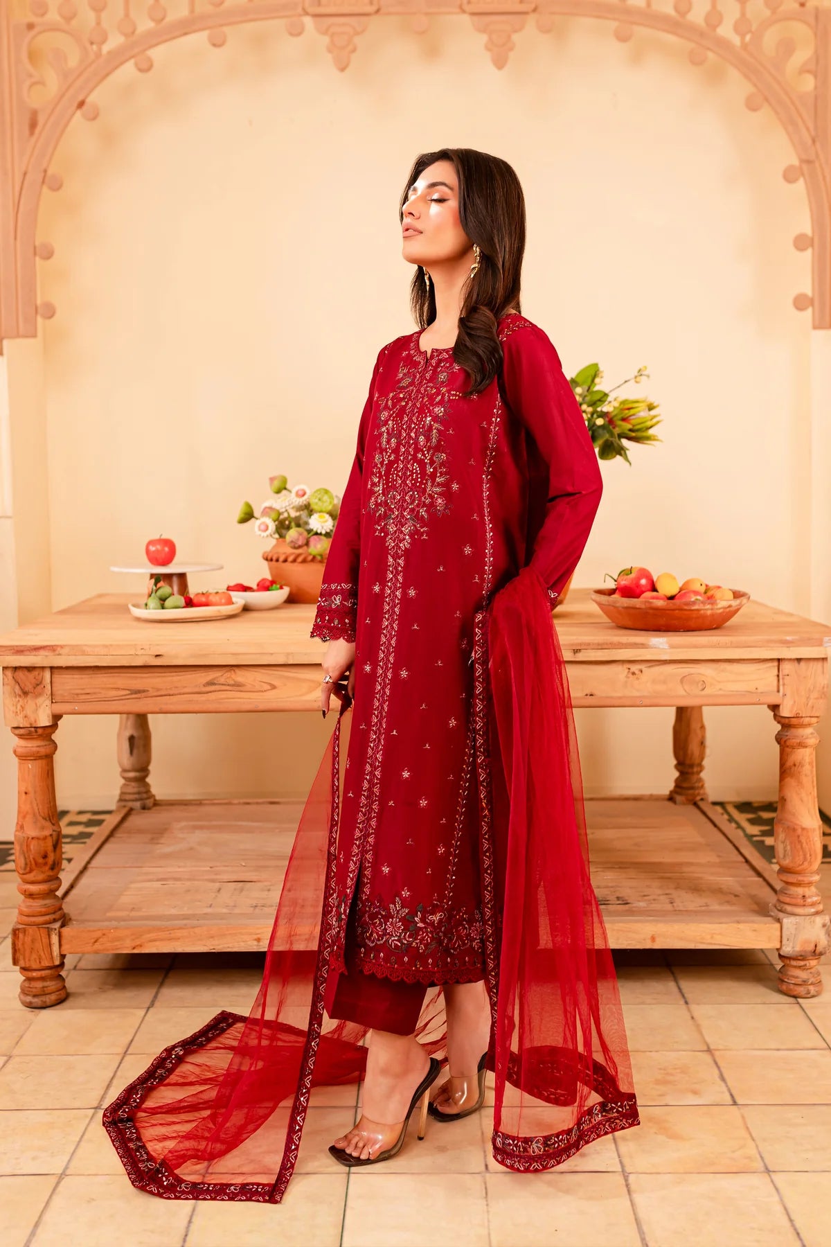 Best Selling - Gracie 3Pc Embroidered Dress