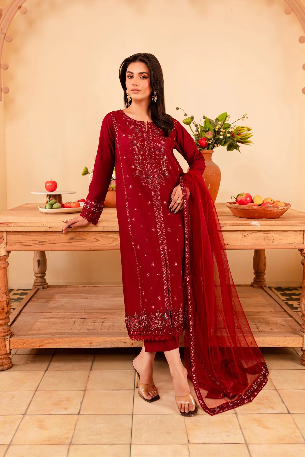 Best Selling - Gracie 3Pc Embroidered Dress