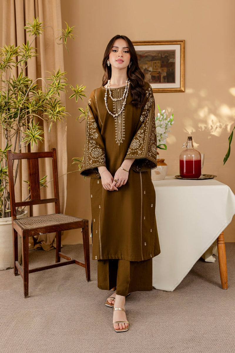 WINTER - Green 2Pc - Embroidered Cotton Dress