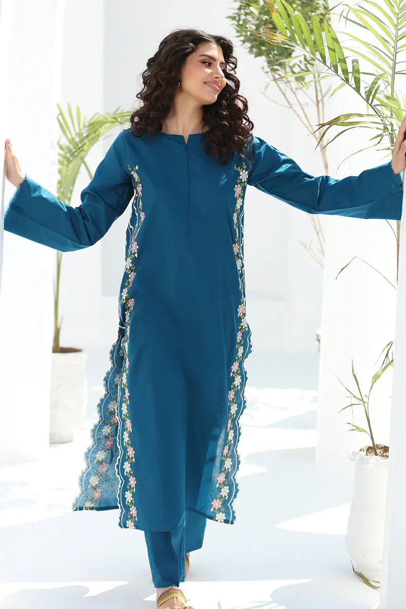 WINTER - Best Selling - Blue Apes 2Pc Embroidered Suit