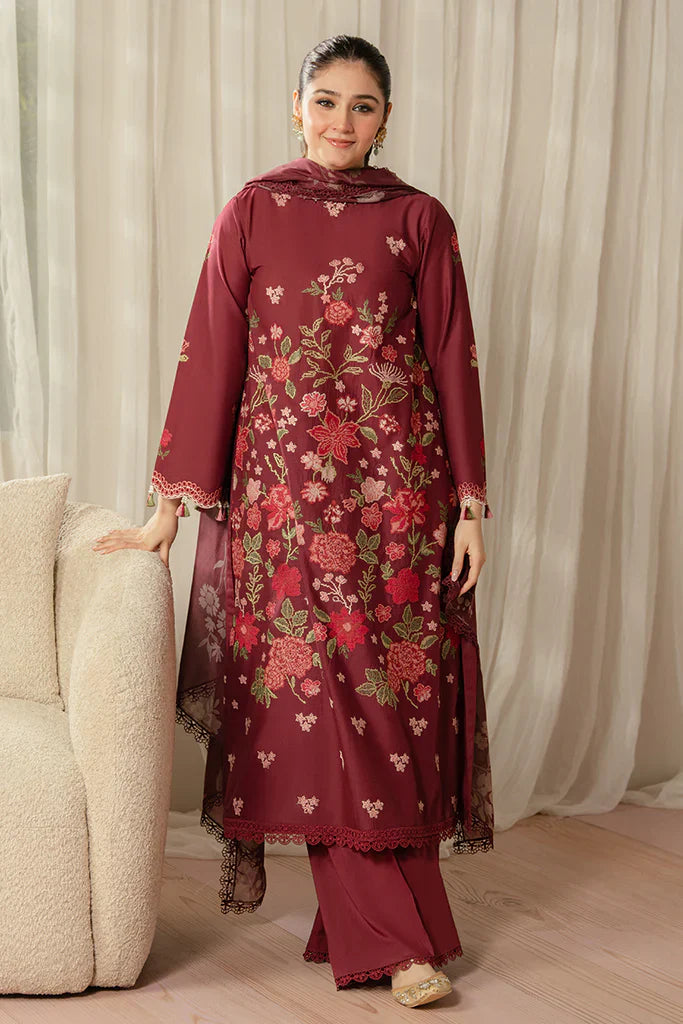 WINTER - Best Selling - Ruby Maze 3Pc Embroidered Suit