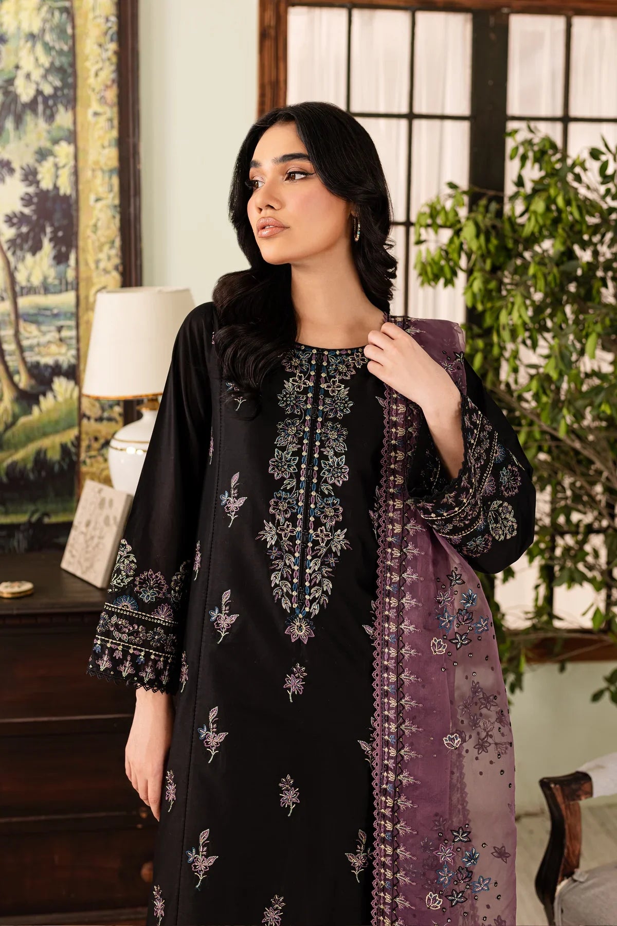 WINTER - Best Selling - Black Eve 3Pc Embroidered Cotton Suit