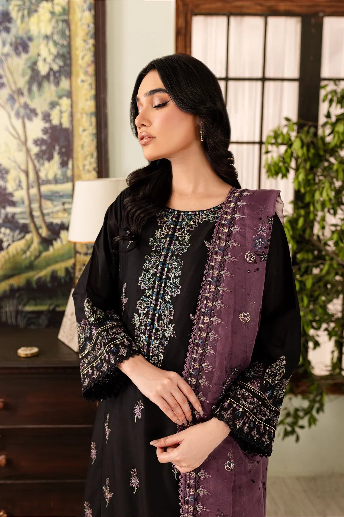 WINTER - Best Selling - Black Eve 3Pc Embroidered Cotton Suit