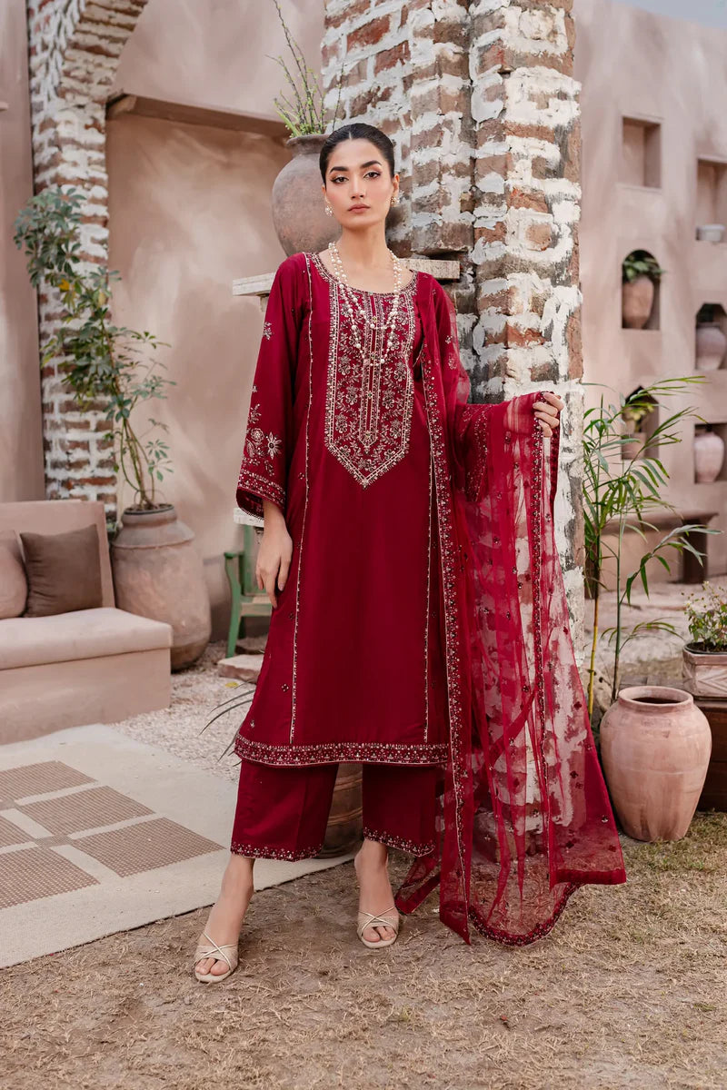 WINTER - Fiona 3Pc - Embroidered Dress