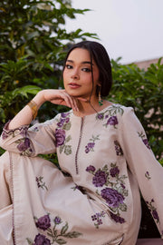 Purple Nate 2Pc - Embroidered Dress