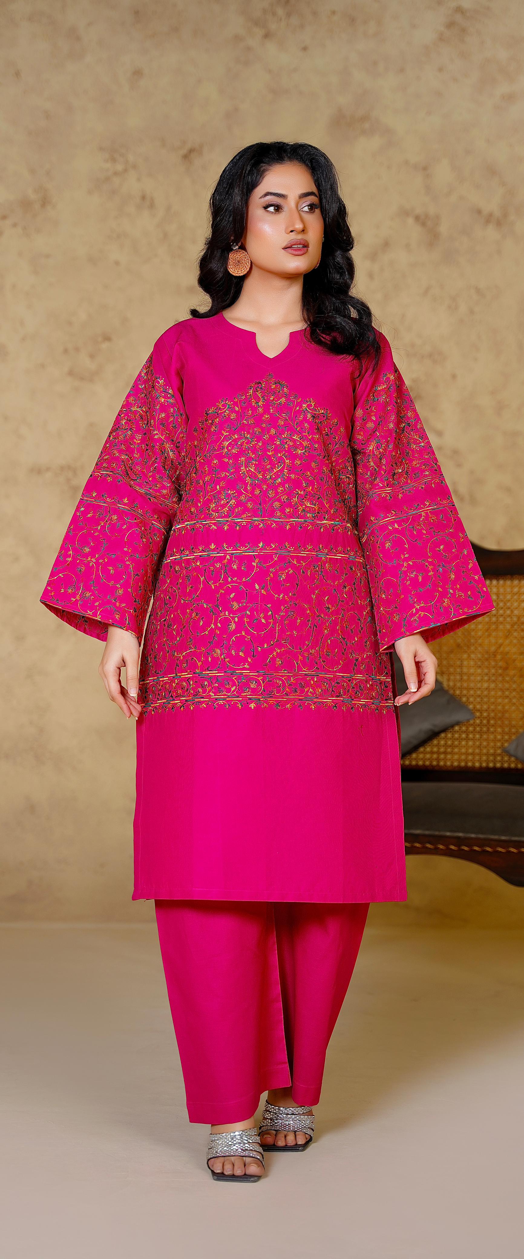 ZEVA 2PC EMBROIDERED DRESS